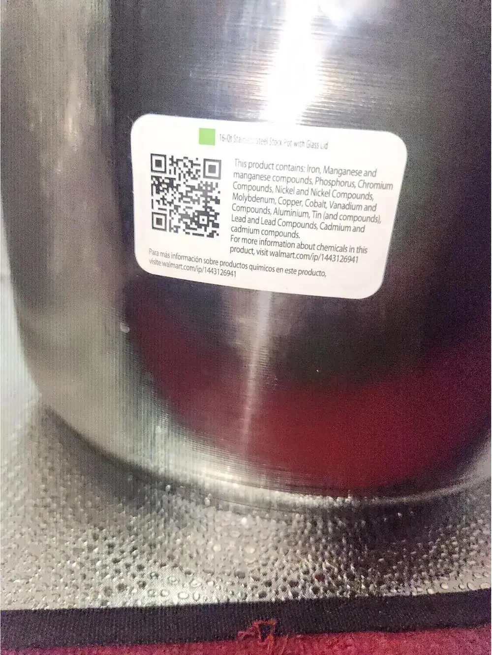 Stainless Steel Stock Pot 16 Quarts, Insulated Bottom, Glass Lid Kitchen Canning